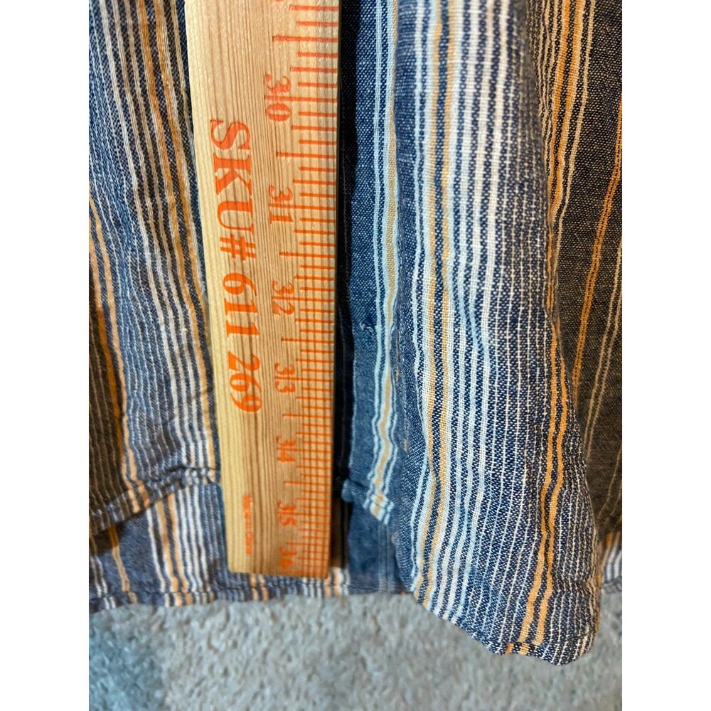 Falls Creek Linen Blend Jumper Dress Striped Pockets Waist Tie Womens XL - Picture 8 of 8